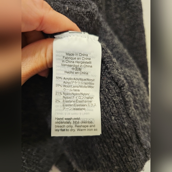 MADEWELL | Dashwood V-neck Sweater With Bubble Sleeves. Sz M. Gray. Wool Blend. - Picture 8 of 10